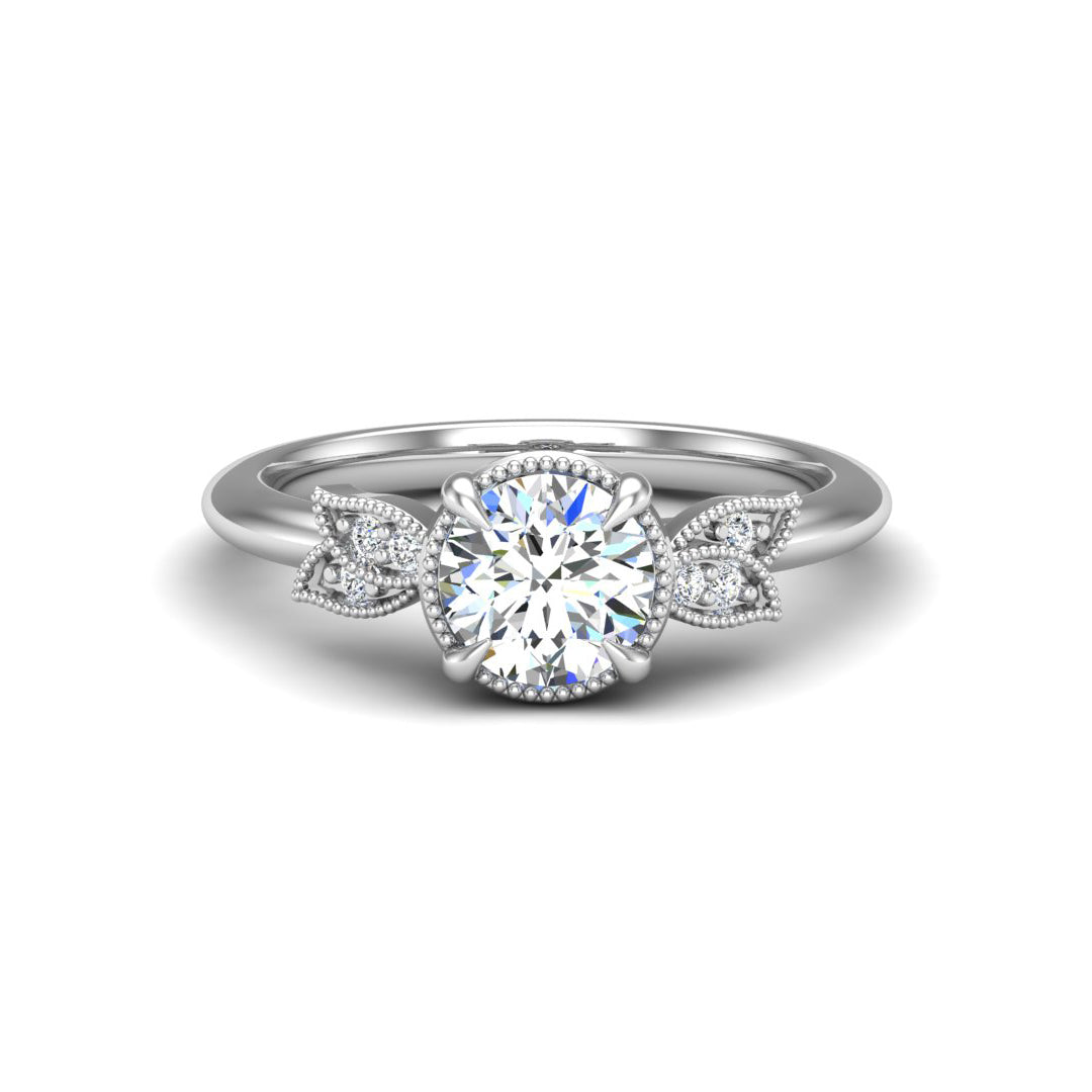 Lavender Engagement Ring - 18KT White Gold
