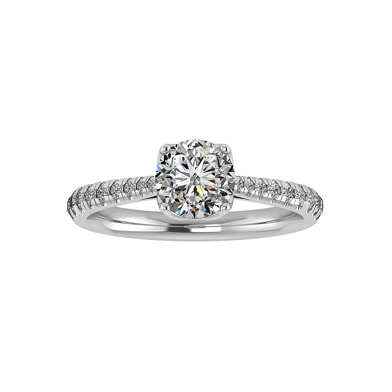 Zinnia Engagement Ring - 18KT White Gold