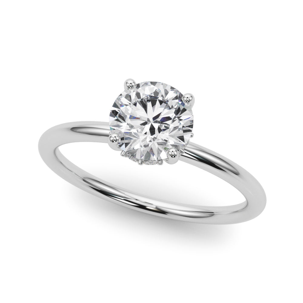 HIDDEN-HALO-ENGAGEMENT-RING - 18KT White Gold