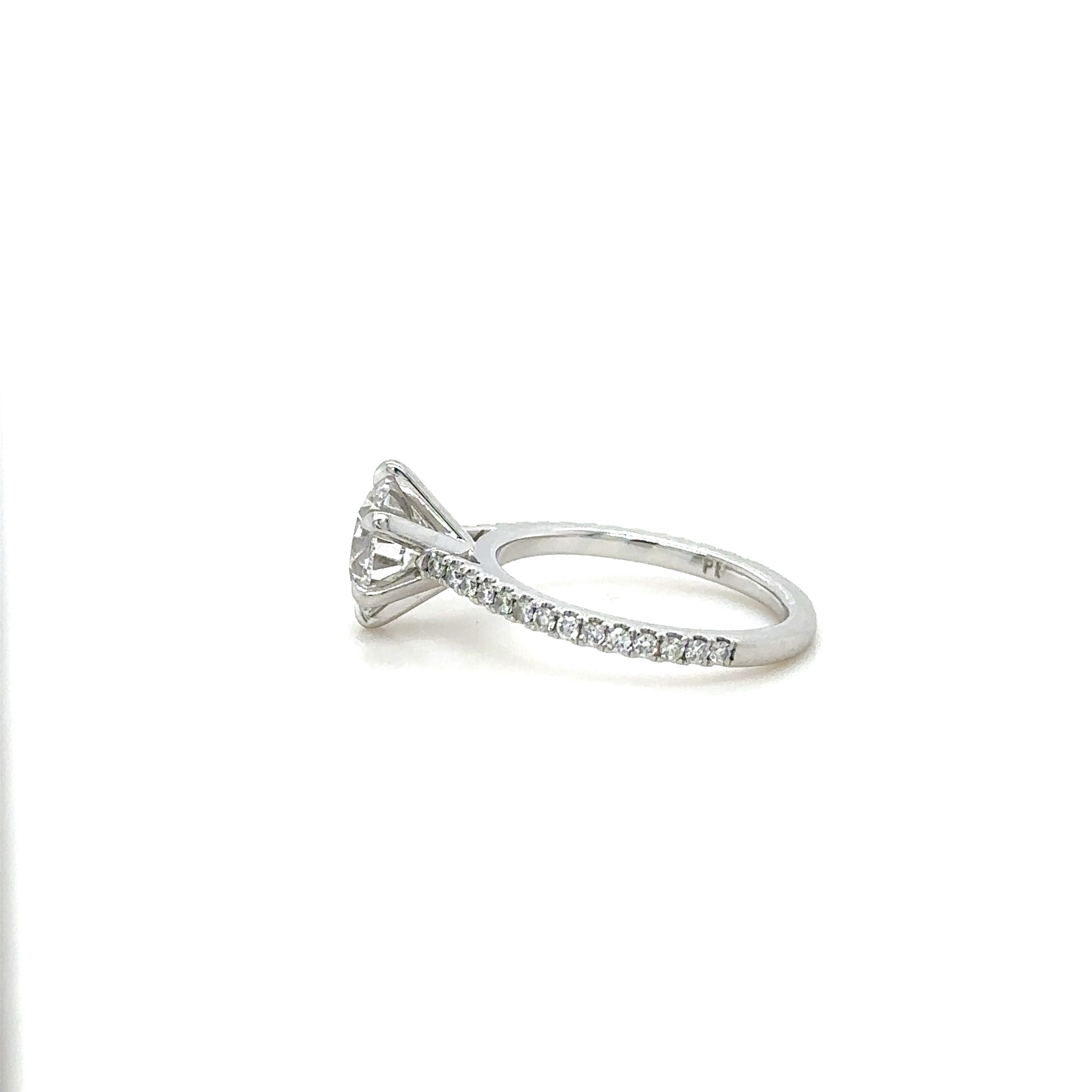 6 Claw Pave Gallery Ring, Flat View