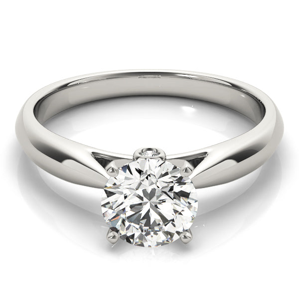 SOLITARE HIDDEN HALO ENGAGEMENT RING - 18KT White Gold