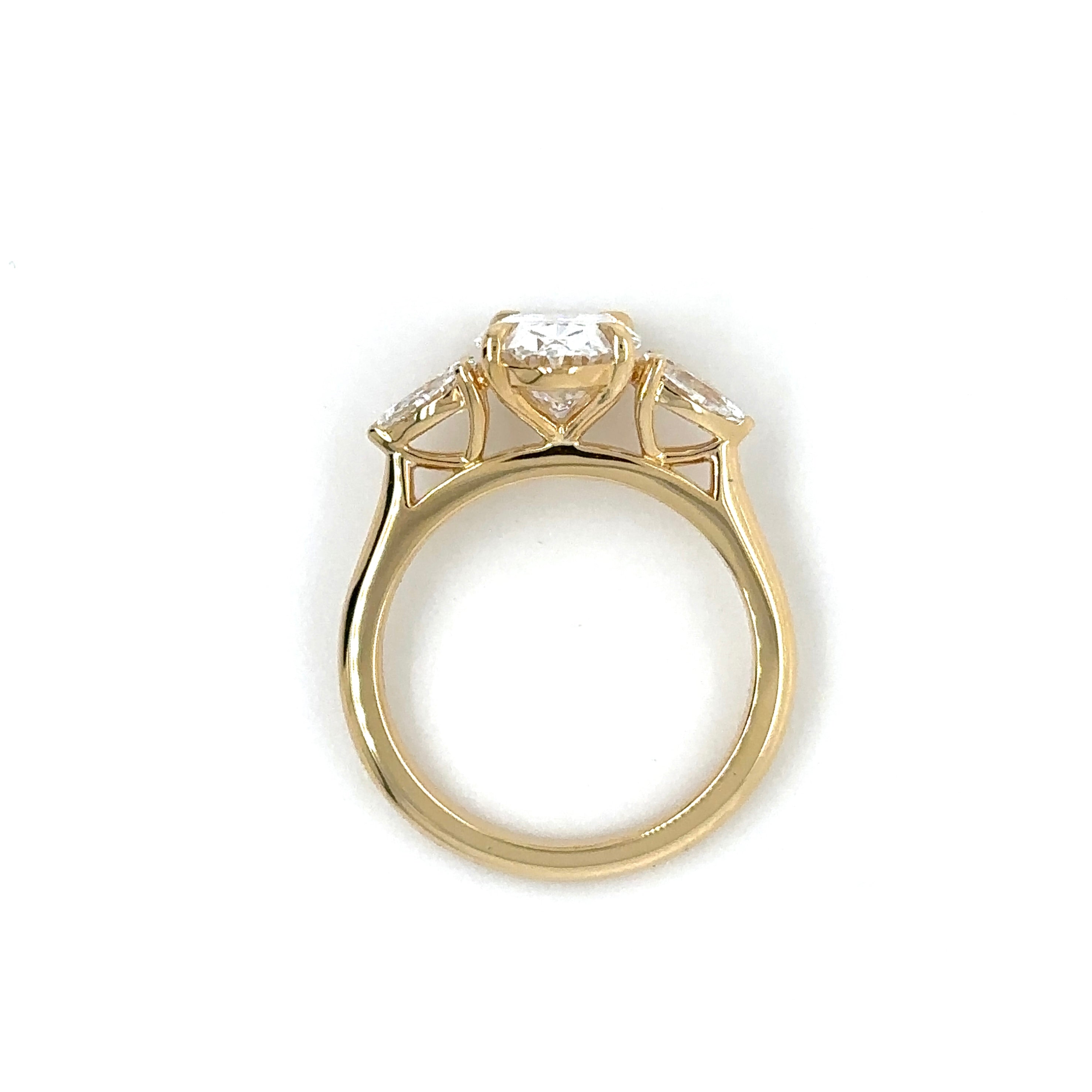 Pear Trilogy Gallery Diamond Ring