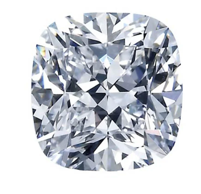 Picture of an Cushion Cut Diamond. Cushion Cut Diamond Sizing Chart