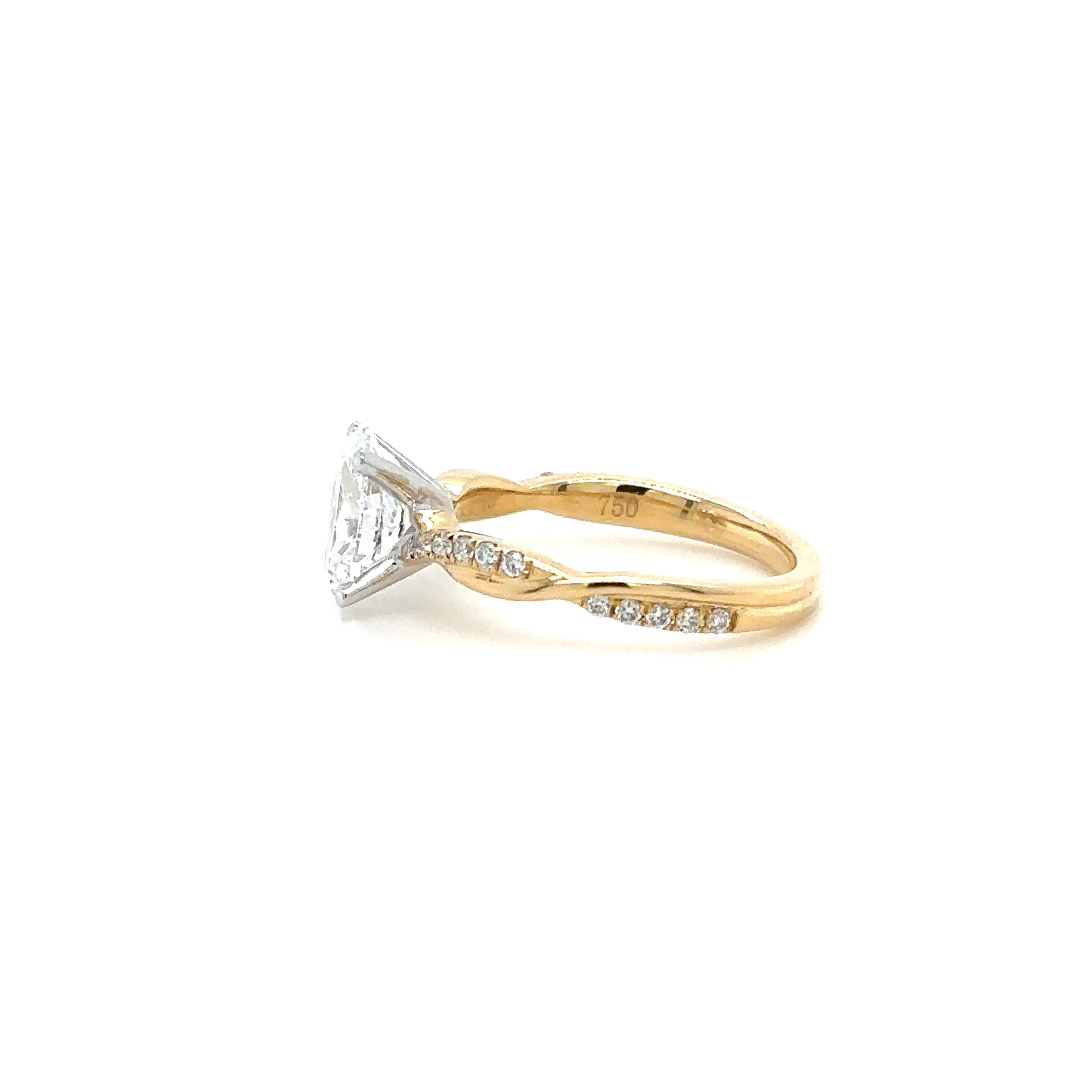Intertwined Diamond Ring, Side View