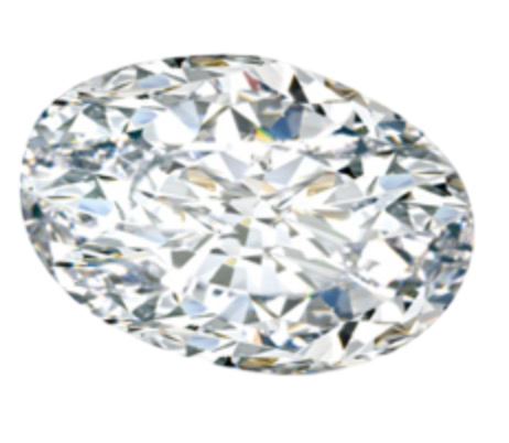 Picture of an Oval Cut Diamond. Oval Diamond Sizing Chart