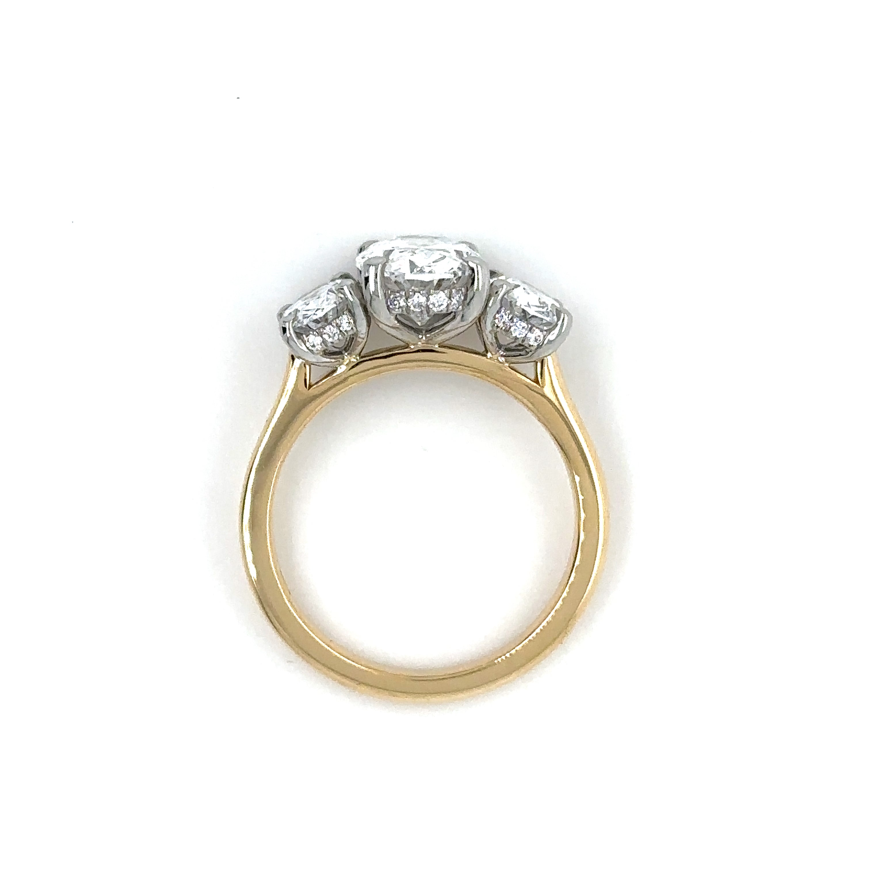 Oval Trilogy Gallery Diamond Ring with UnderHalo