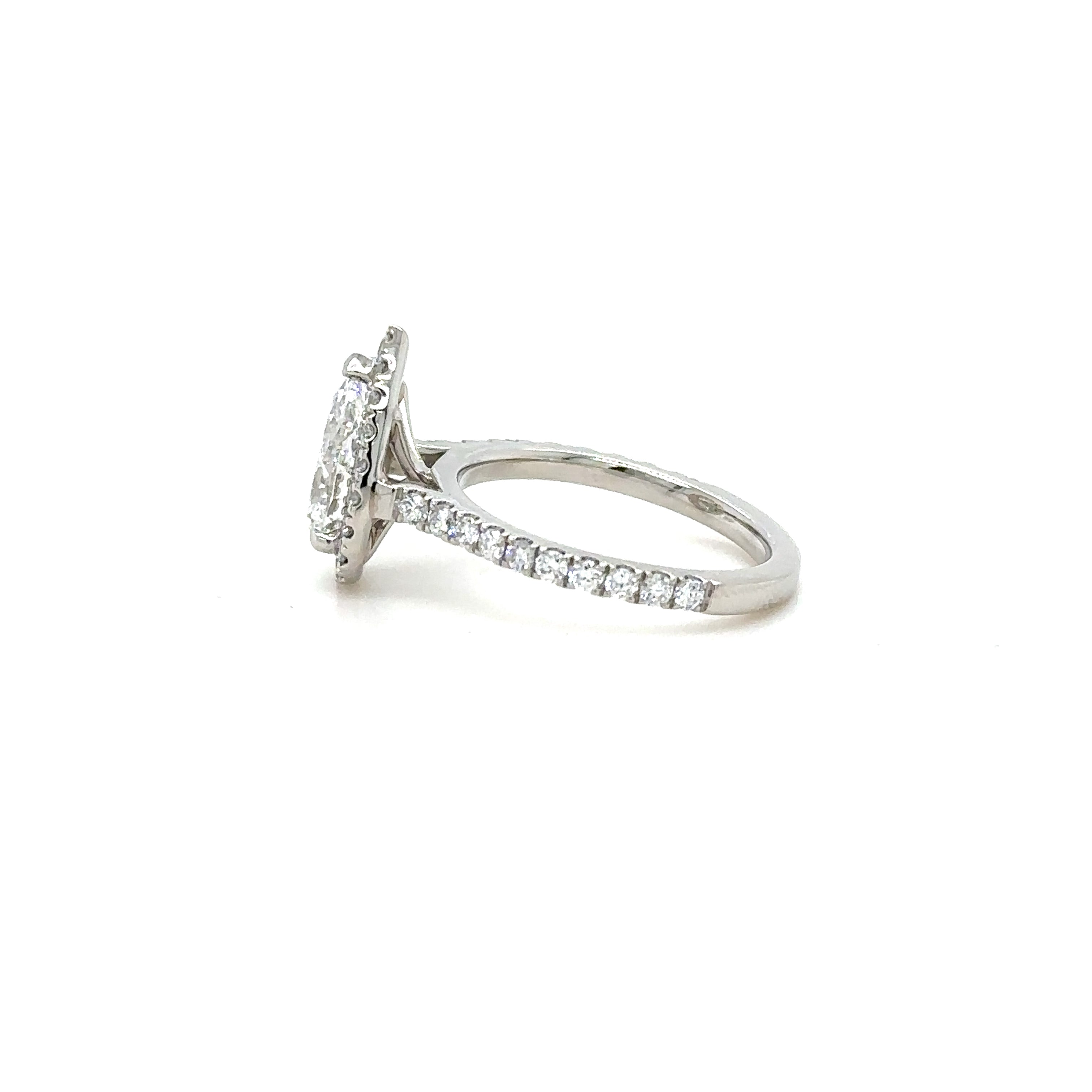 Single Halo Gallery with Pave Diamond Ring