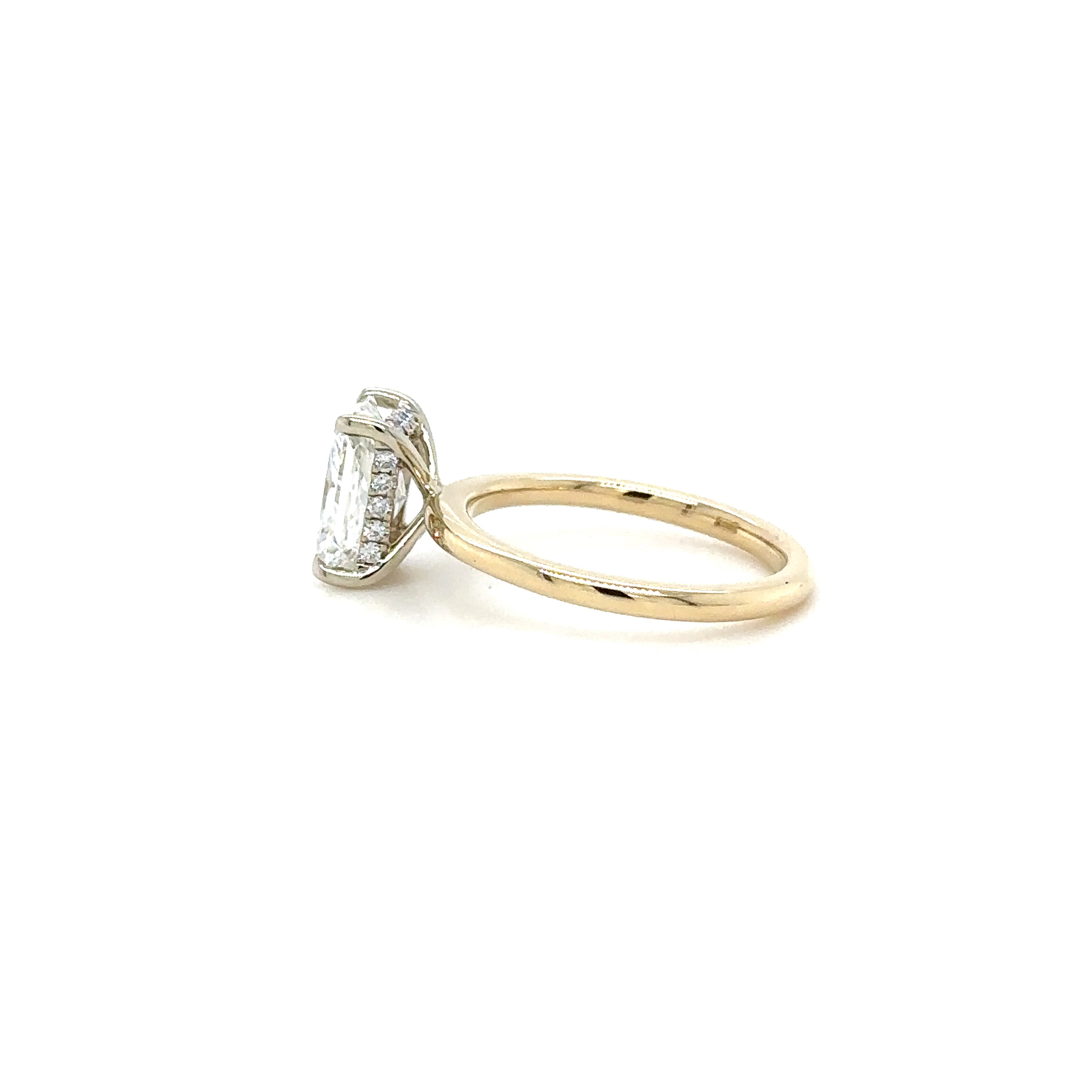 UnderHalo Solitaire Lowset Diamond Ring