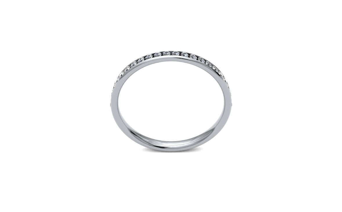 2.2mm Channel Set Diamond Wedding Ring