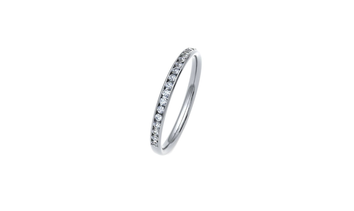 2.2mm Channel Set Diamond Wedding Ring