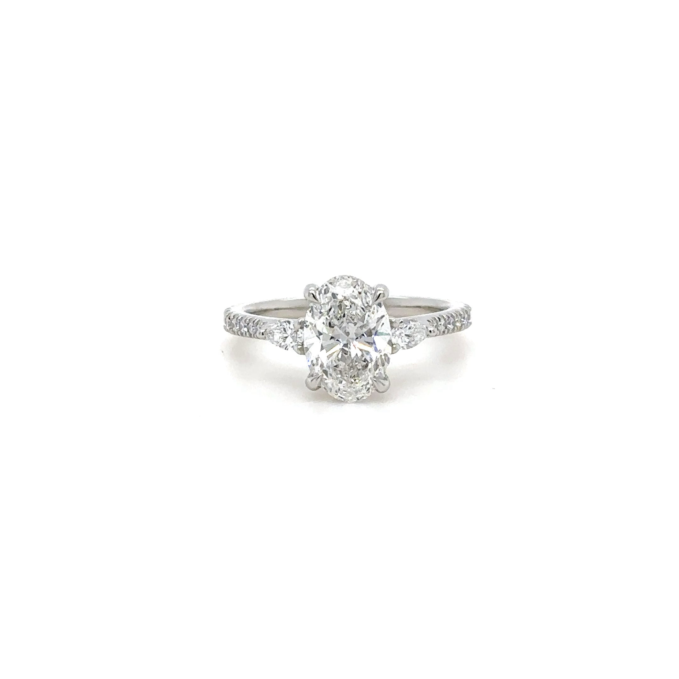 Pear Trilogy Pave Lowset Diamond Ring