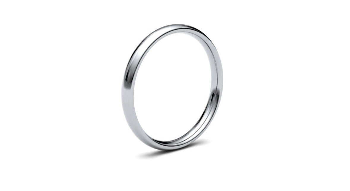 2.5mm Rounded Wedding Ring