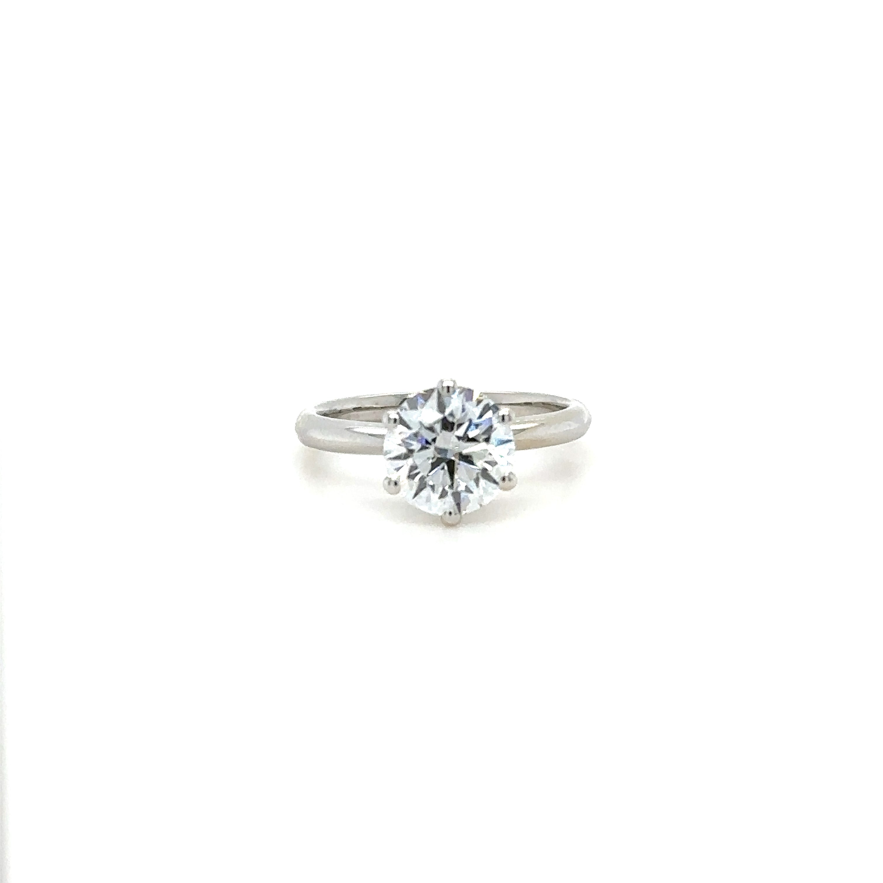 6 Crown Knife Edge Solitaire Gallery Diamond Ring