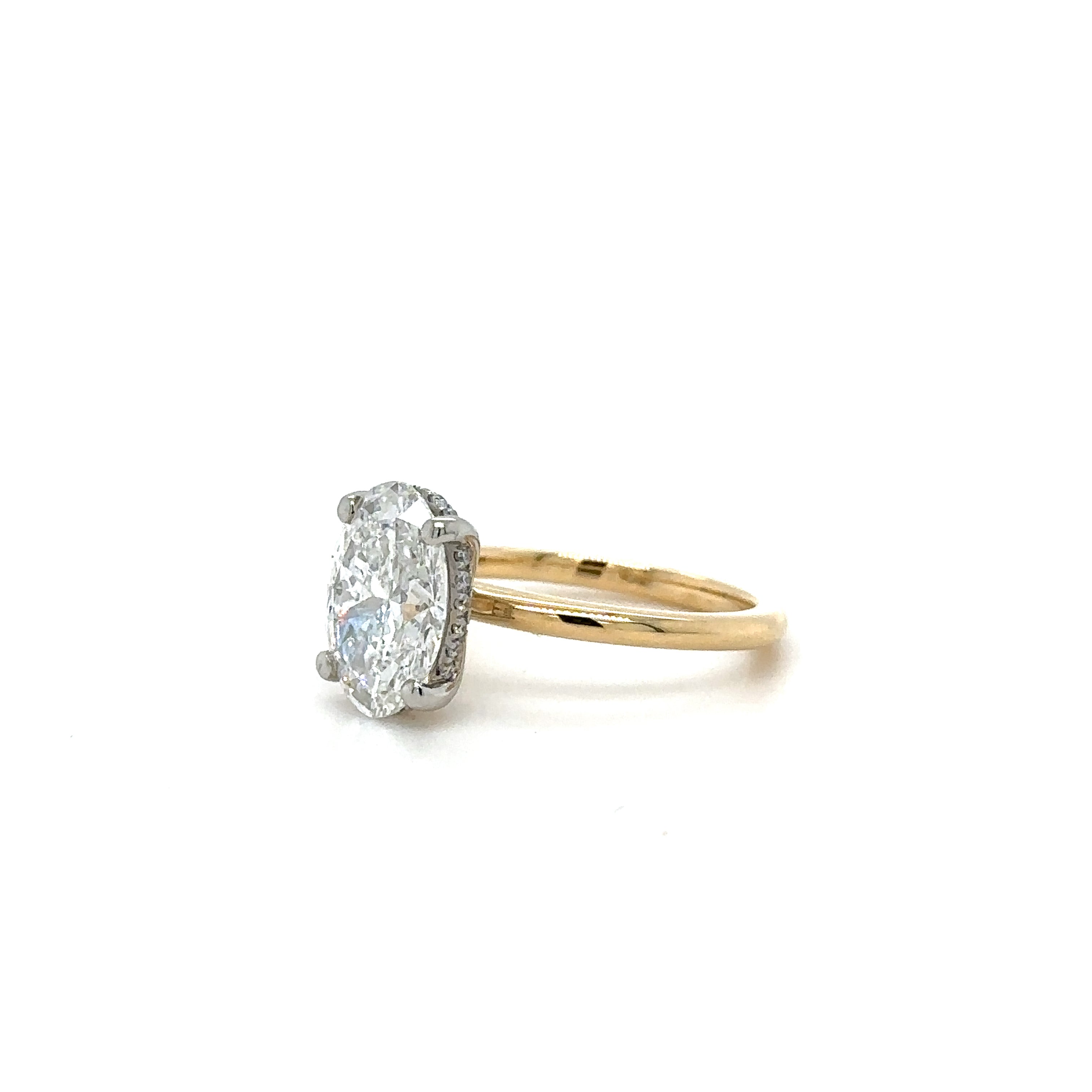 UnderHalo Solitaire Lowset Diamond Ring