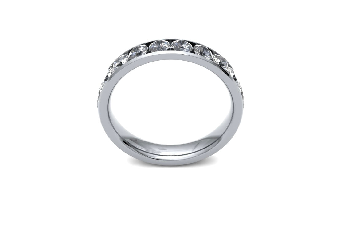 4mm Channel Set Diamond Wedding Ring