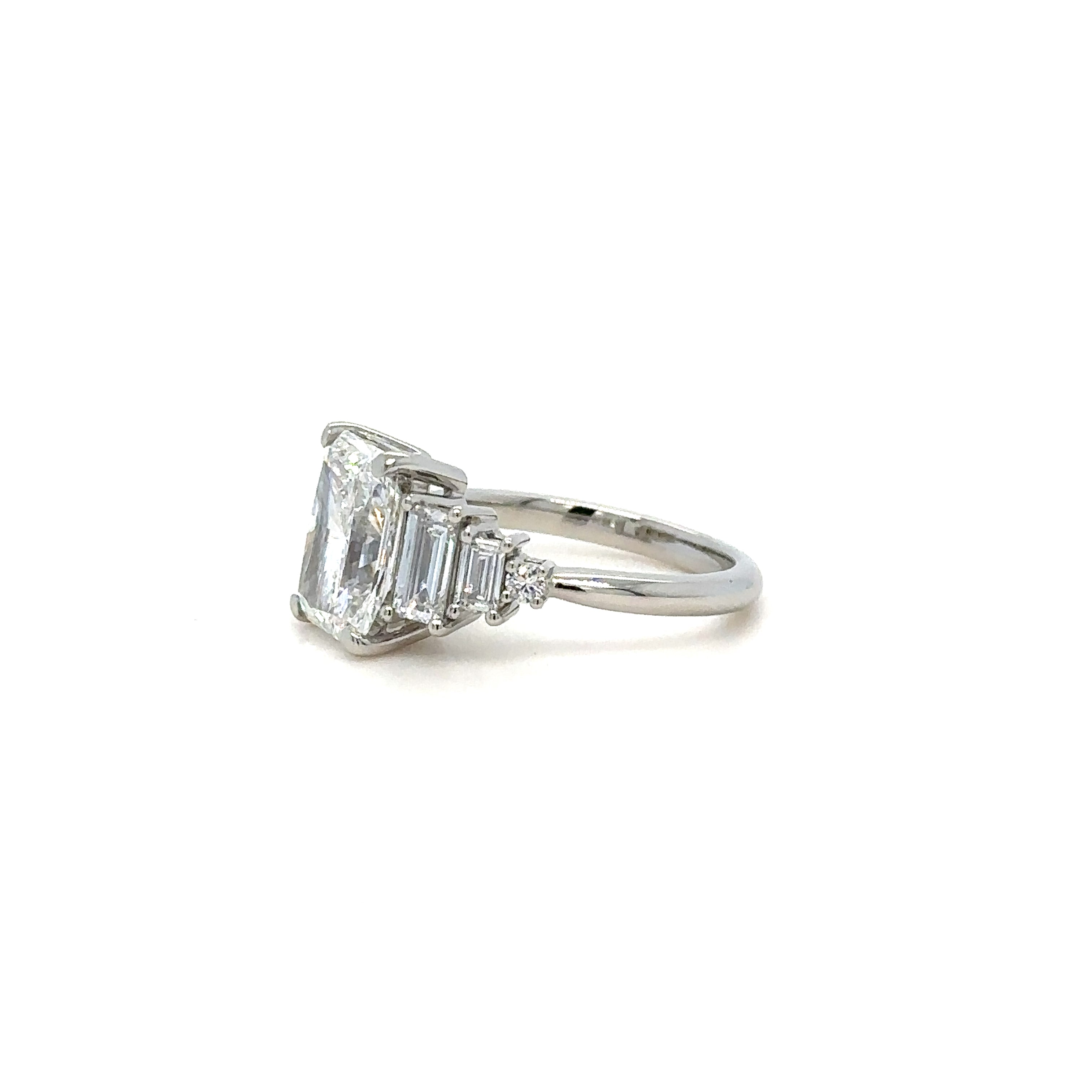 Parallel Baguettes Lowset Diamond Ring