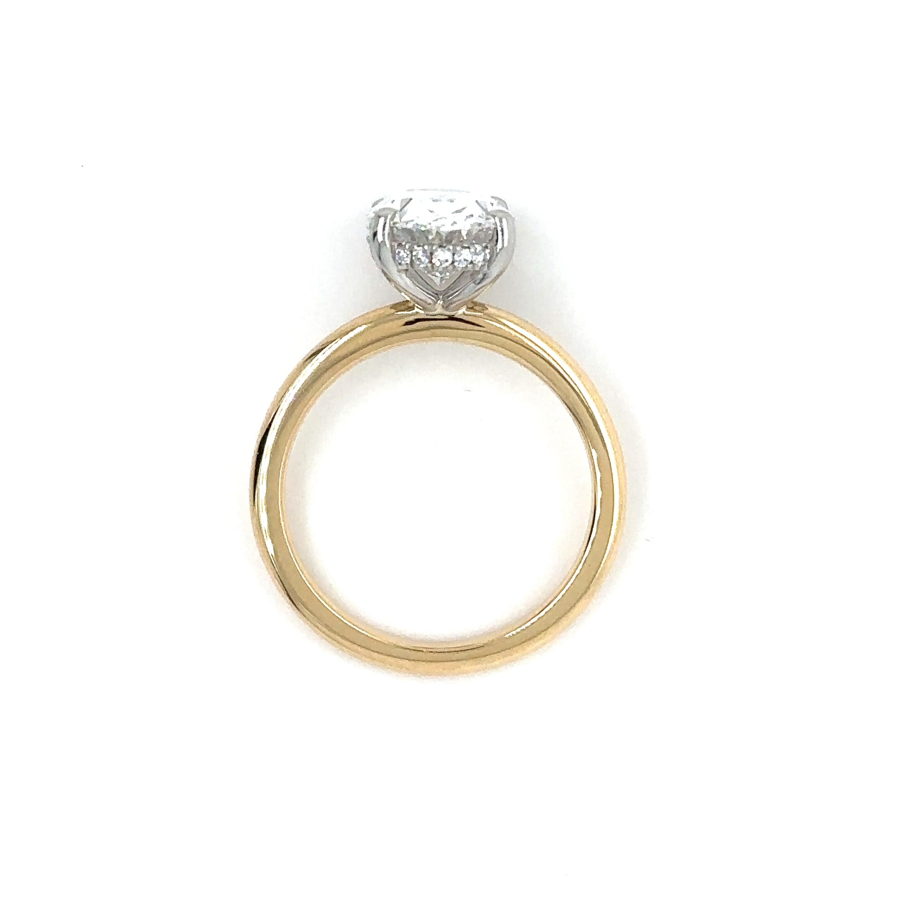 UnderHalo Solitaire Lowset Diamond Ring