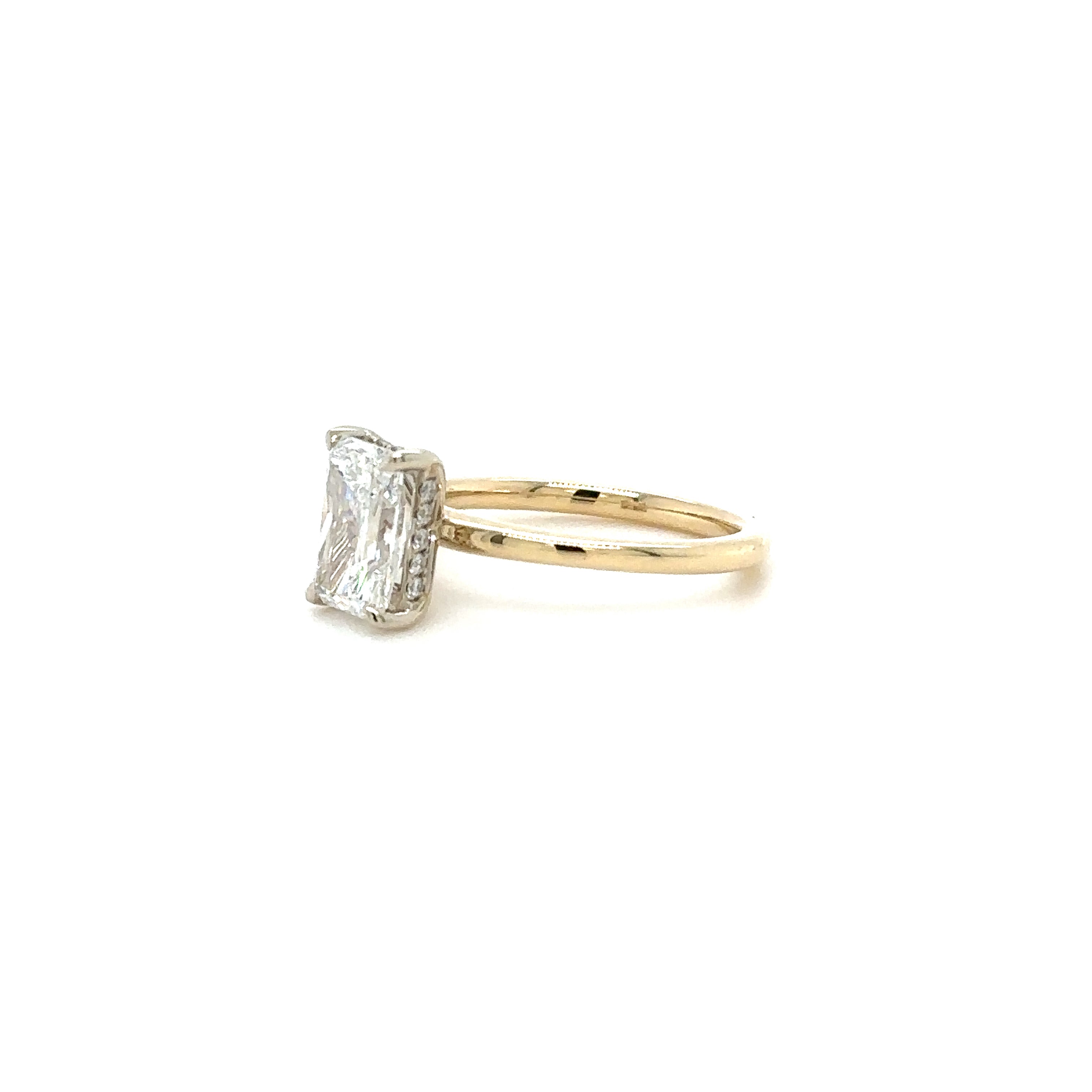 UnderHalo Solitaire Lowset Diamond Ring