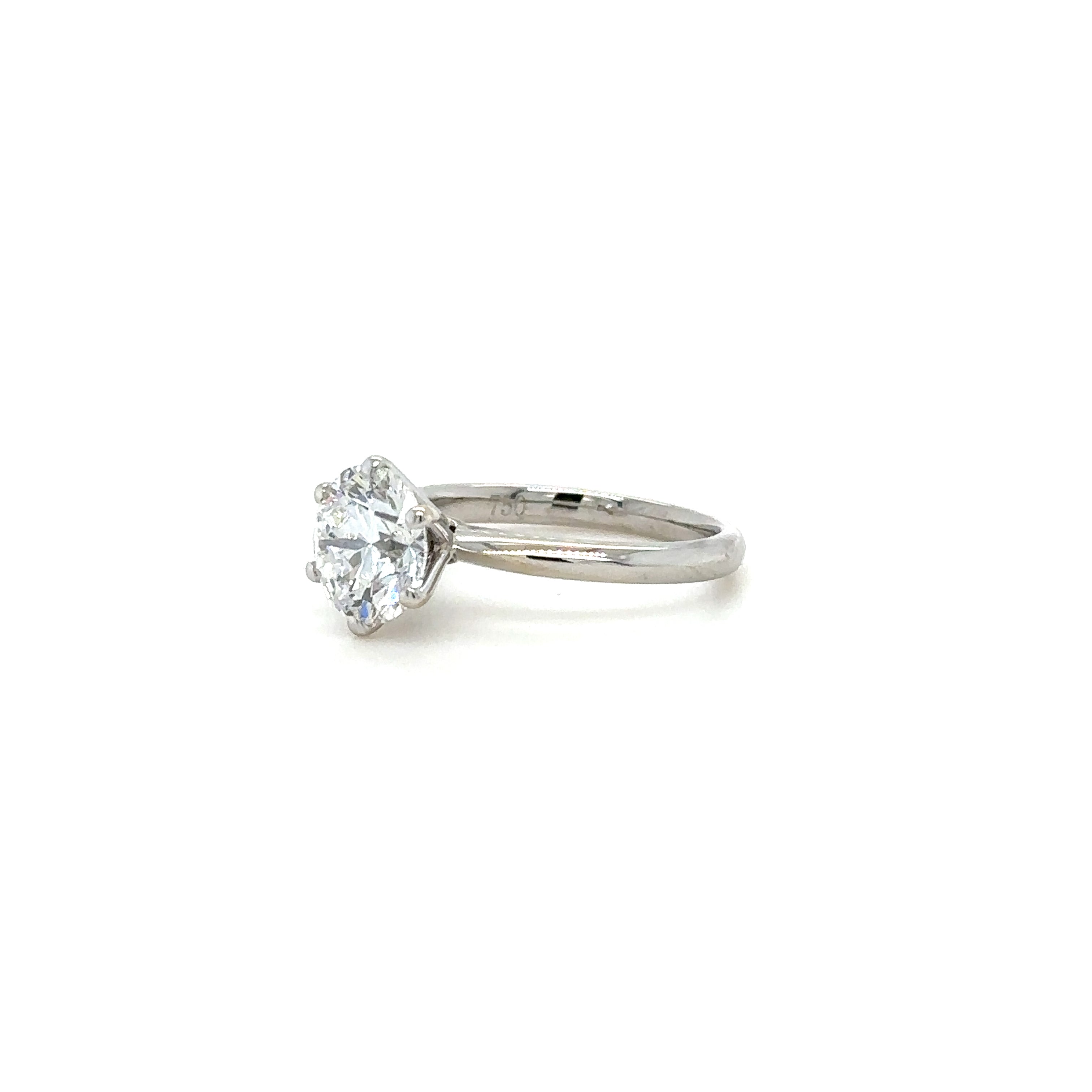 6 Crown Knife Edge Solitaire Gallery Diamond Ring