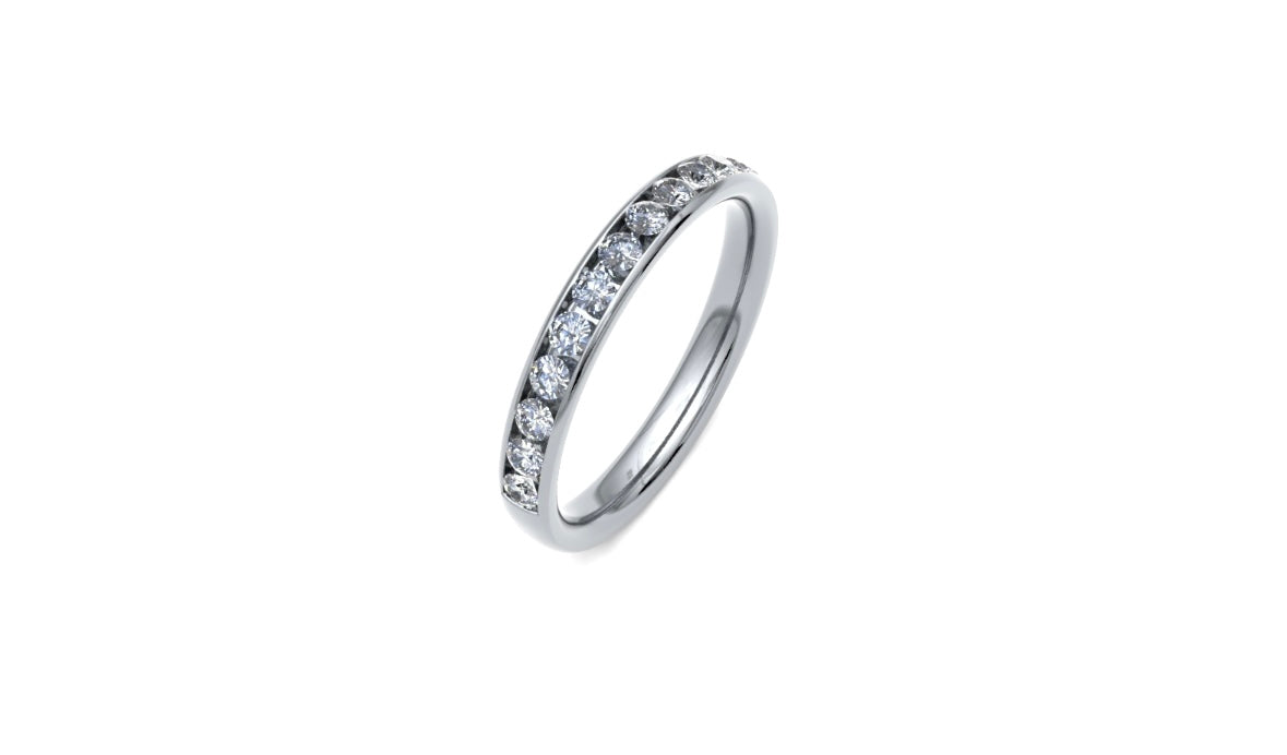 3mm Channel Set Diamond Wedding Ring