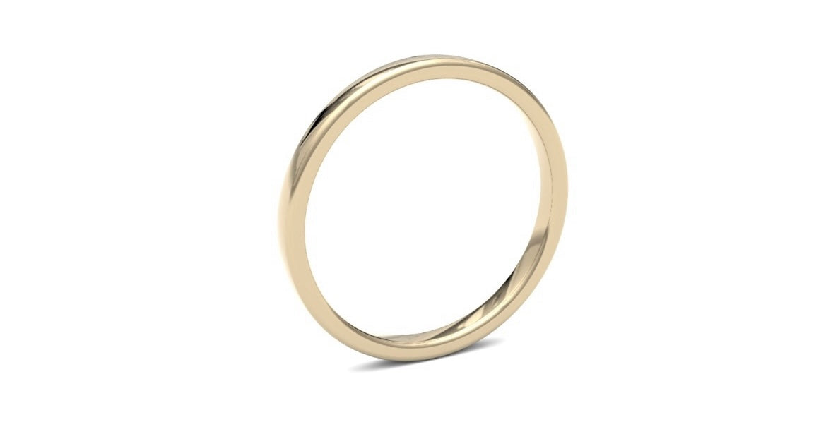 2mm Semi Rounded Wedding Ring