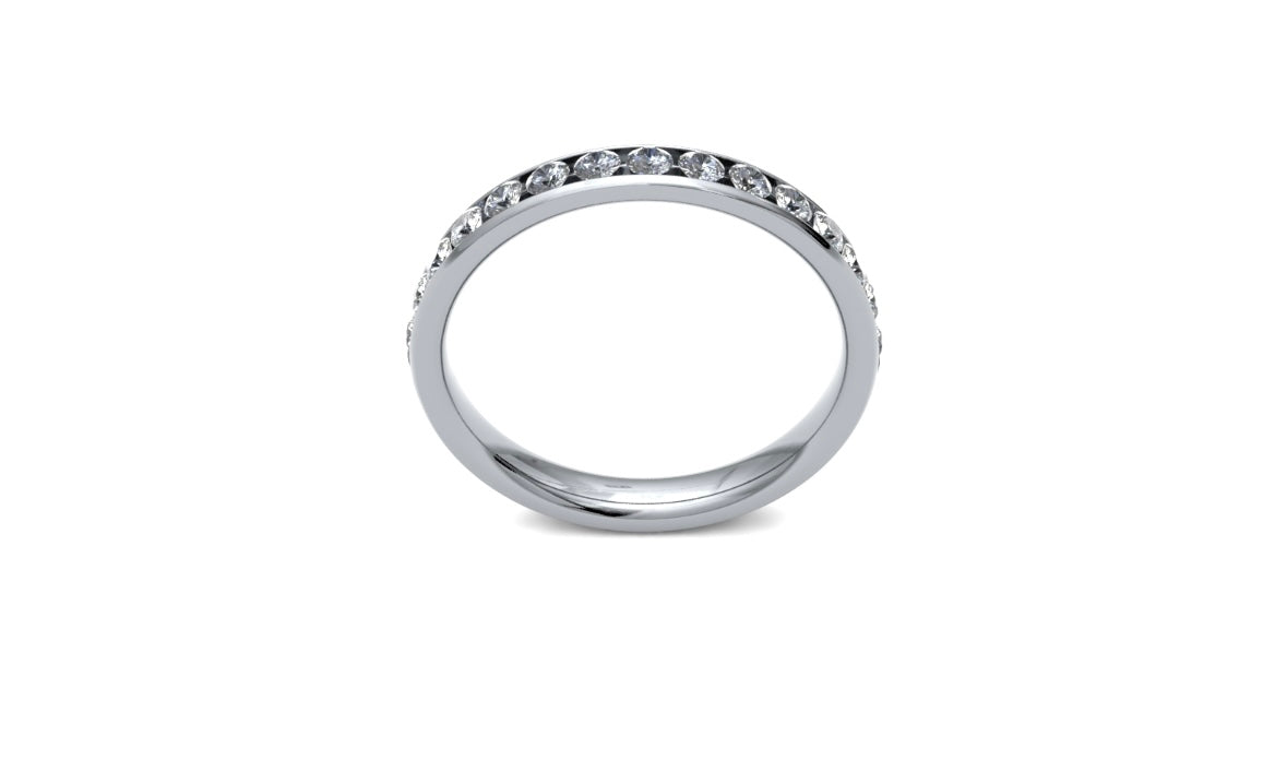 3.7mm Channel Set Diamond Wedding Ring