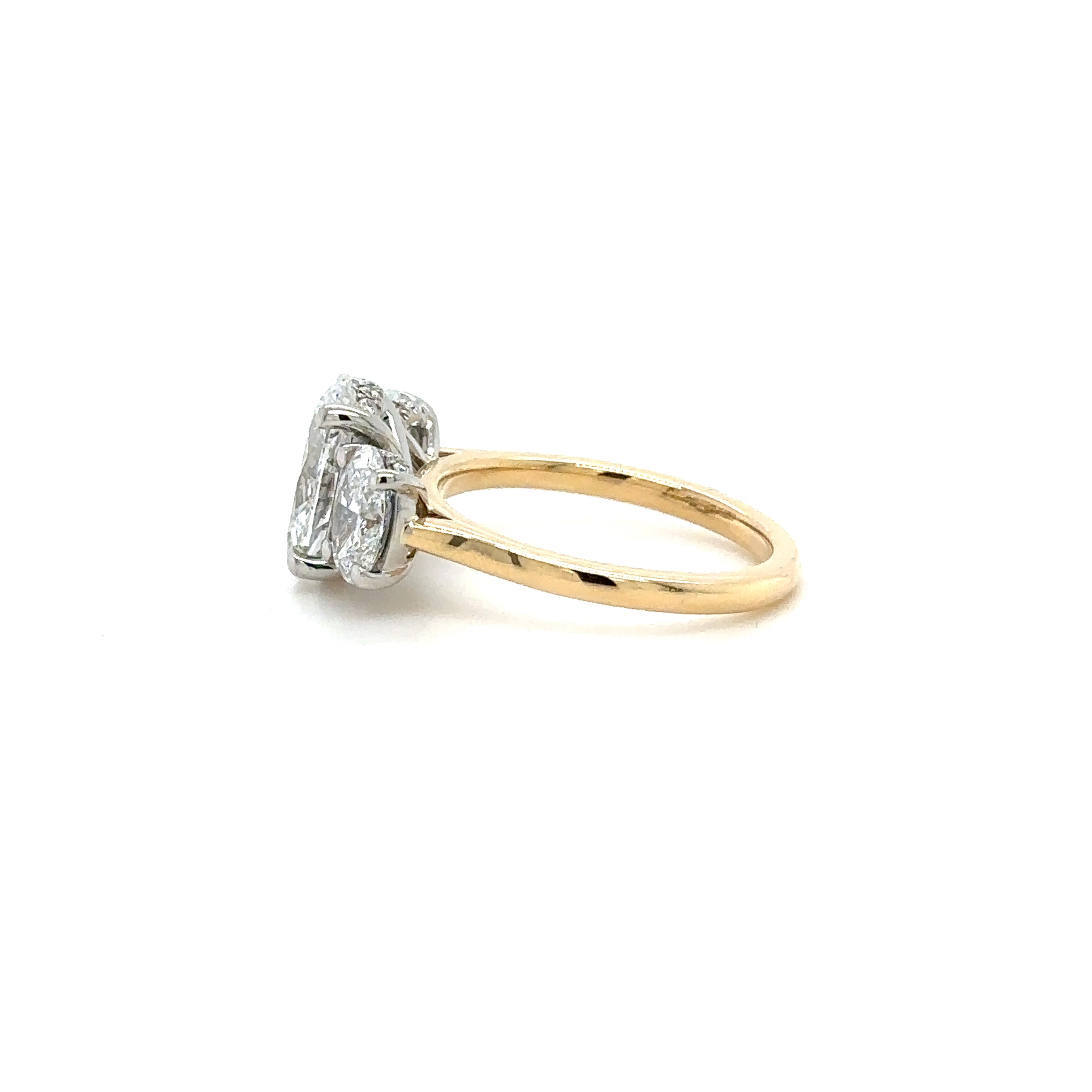 Oval Trilogy Gallery Diamond Ring with UnderHalo