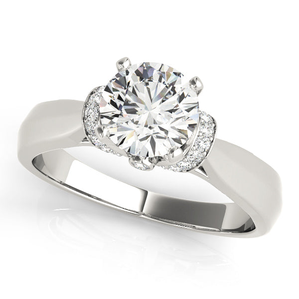SIDE-STONE-ENGAGEMENT-RING - 18KT White Gold
