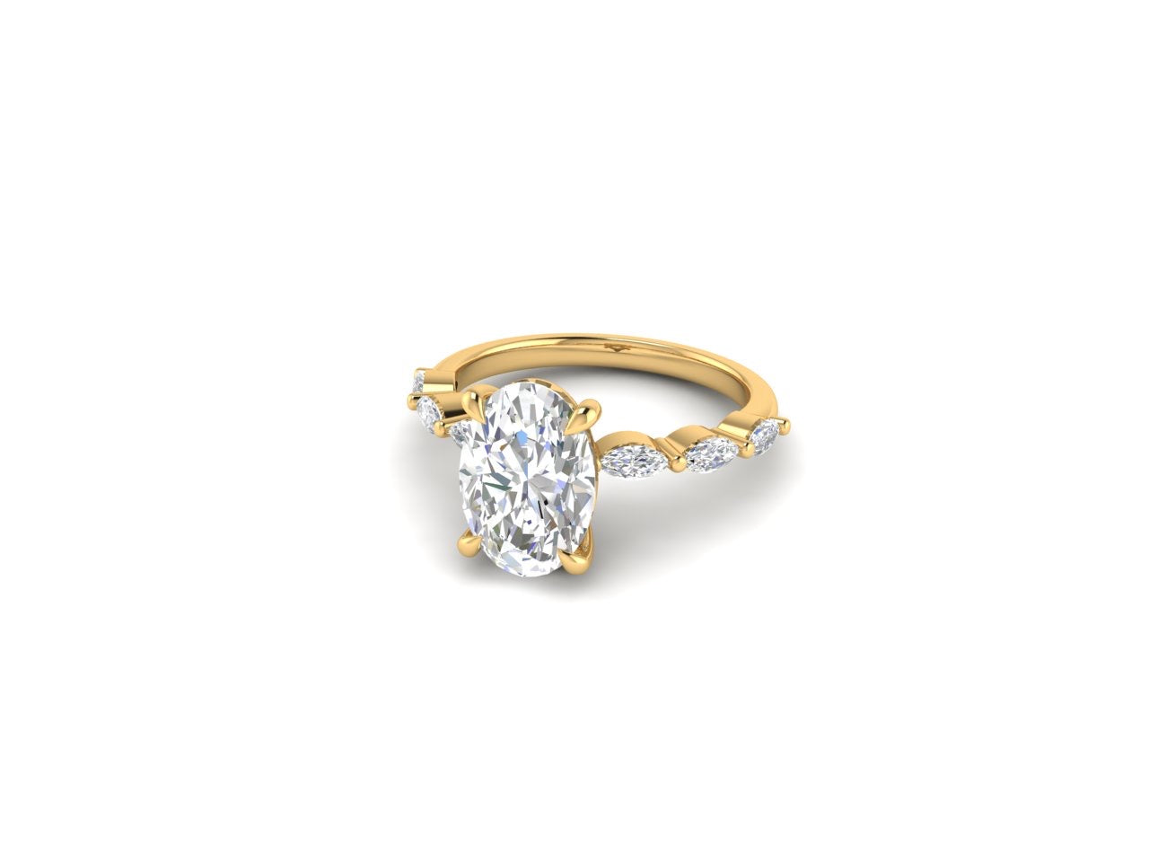 Marquise and Round Lowset Diamond Ring