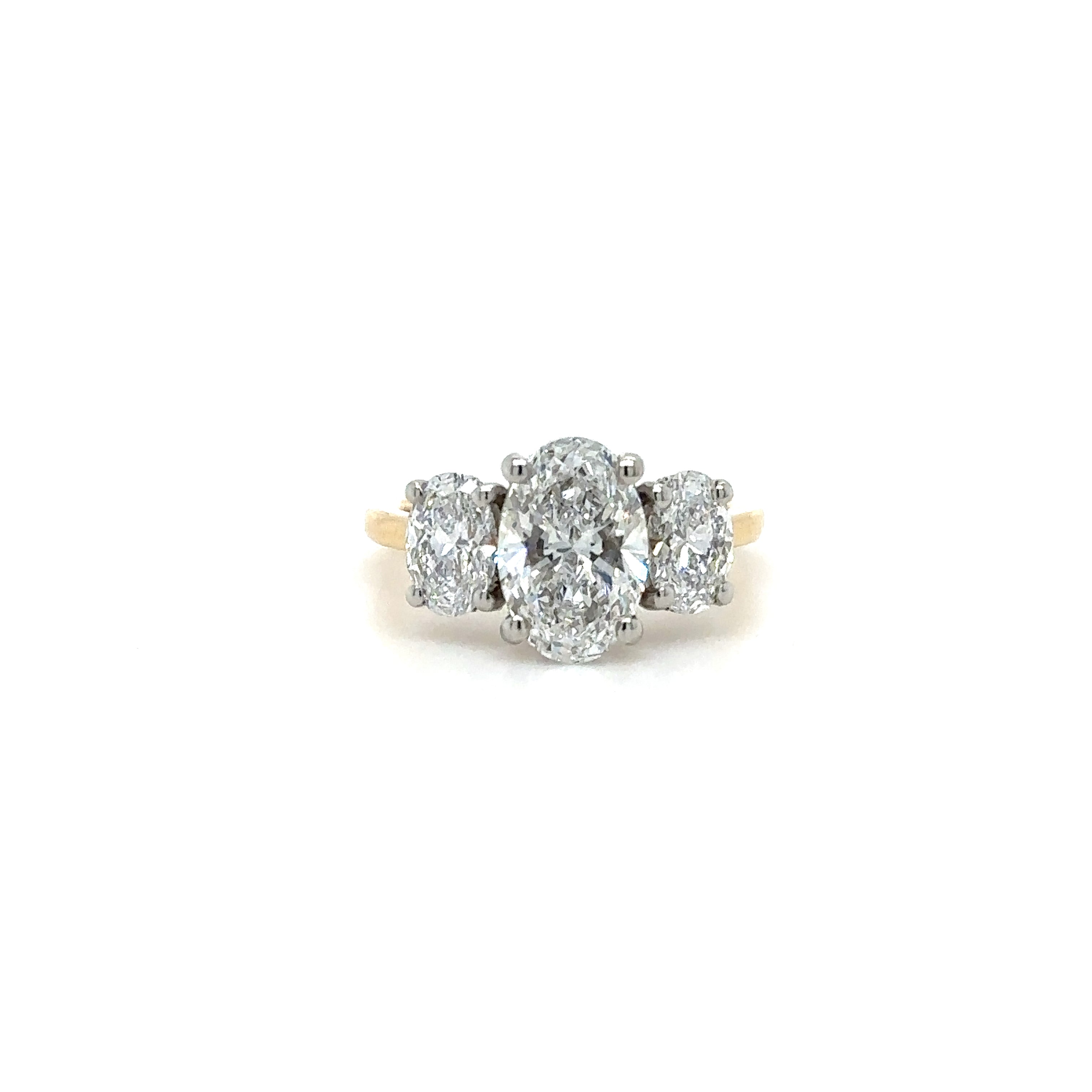 Oval Trilogy Gallery Diamond Ring with UnderHalo