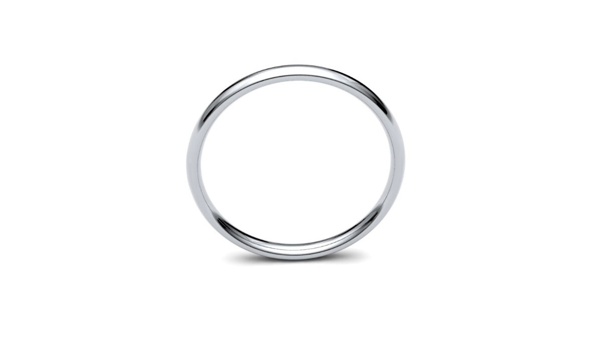 2mm Rounded Wedding Ring