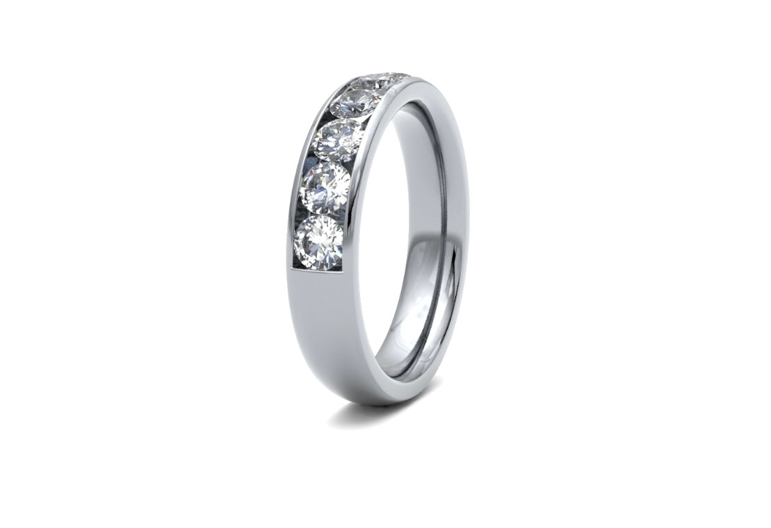 4.5mm Channel Set Diamond Wedding Ring