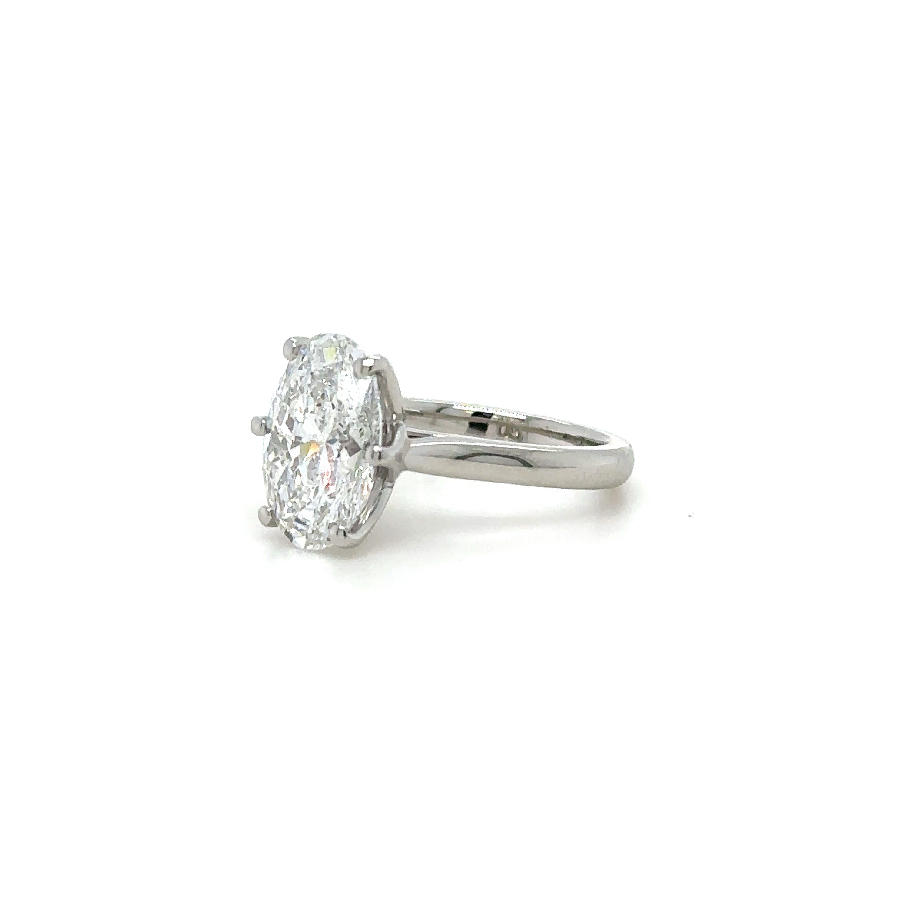 Tapered Elven Solitaire Diamond Ring