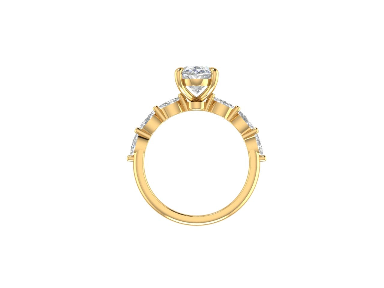 Marquise and Round Lowset Diamond Ring