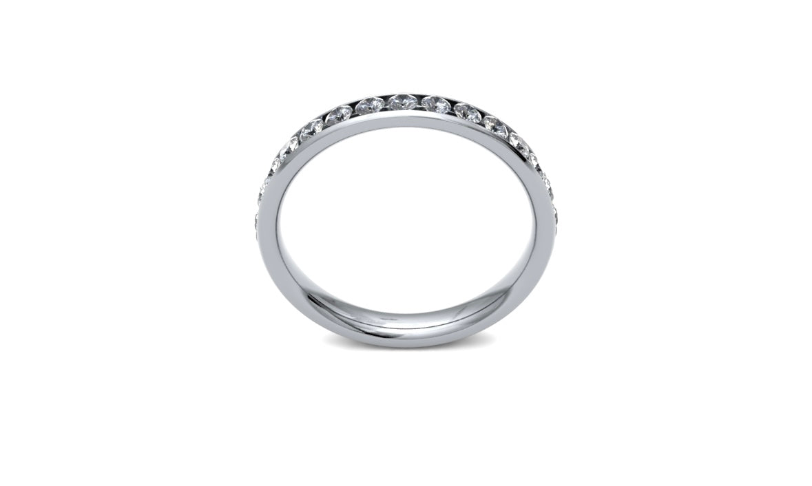 3mm Channel Set Diamond Wedding Ring