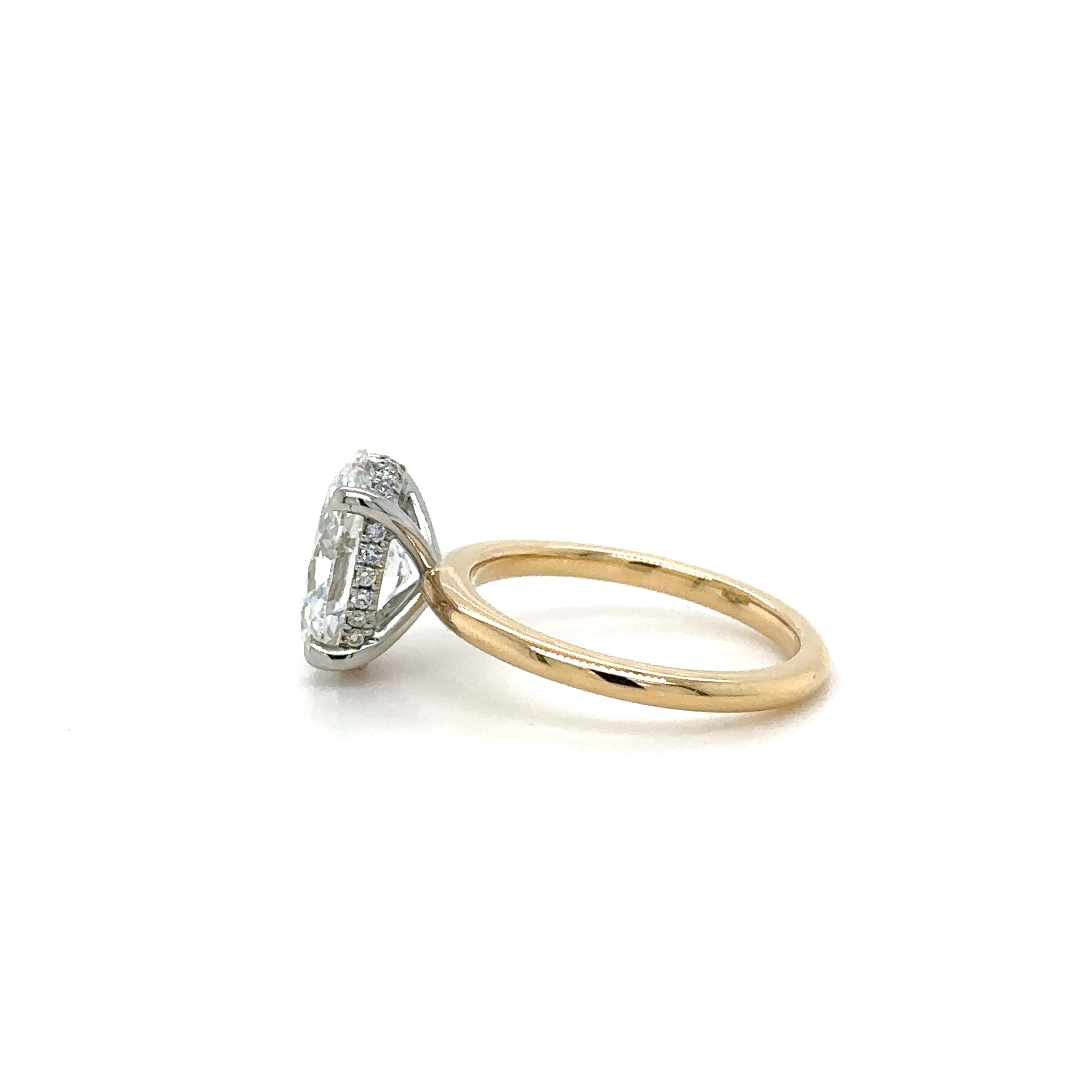 UnderHalo Solitaire Lowset Diamond Ring