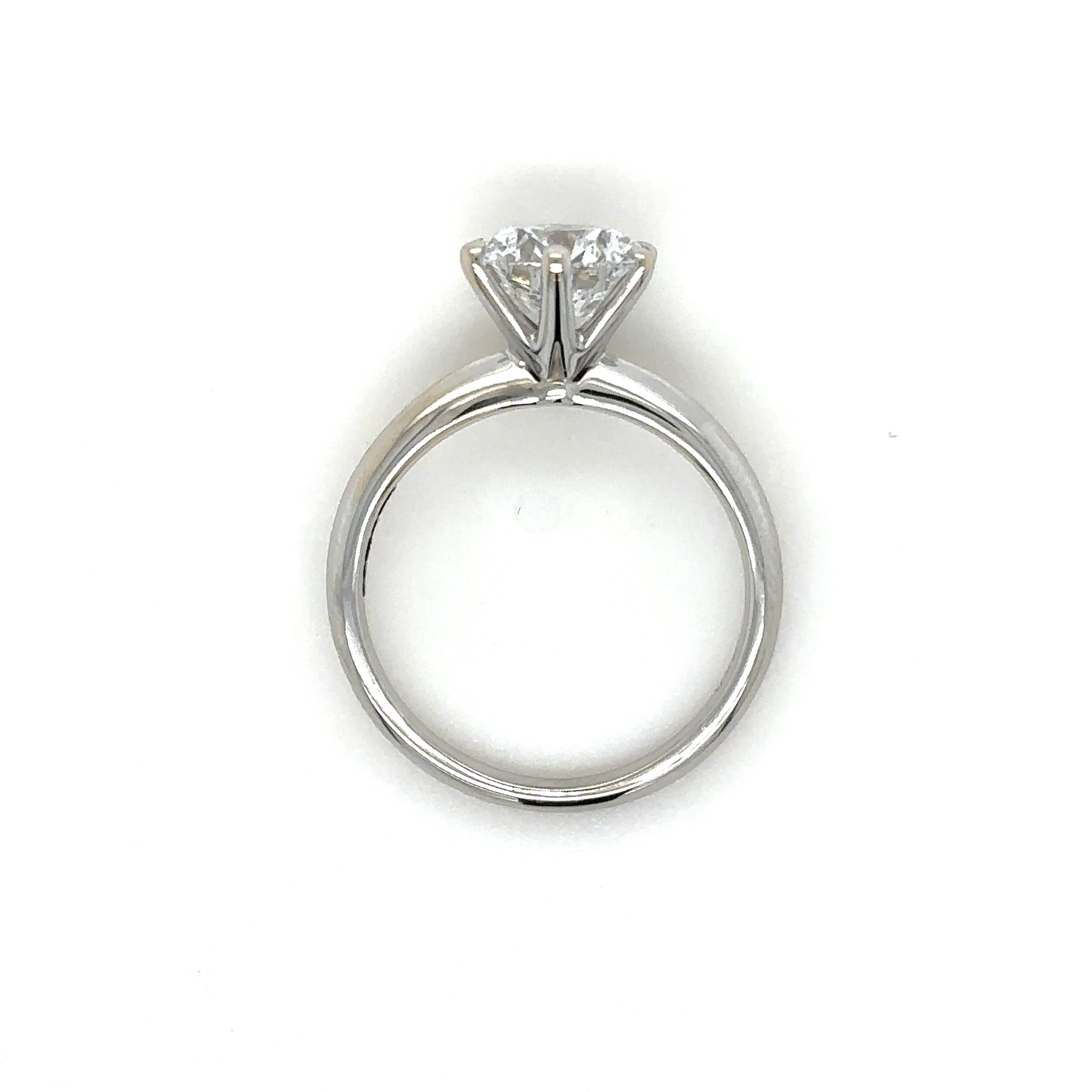 6 Crown Knife Edge Solitaire Gallery Diamond Ring