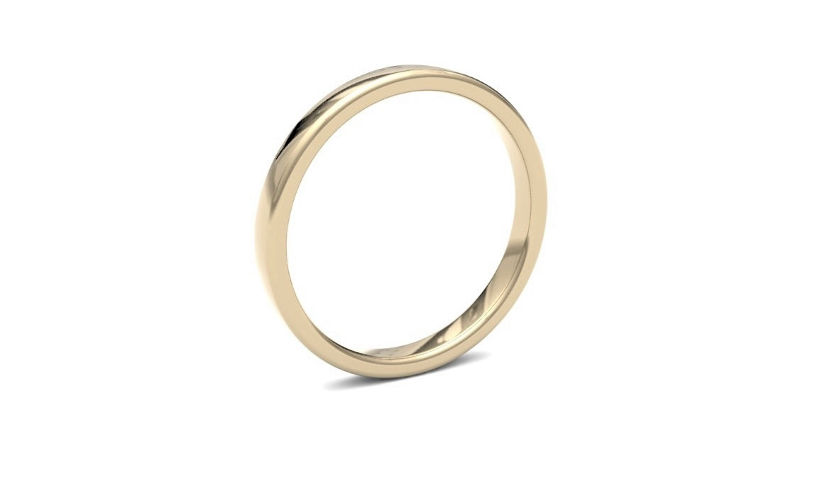 2.5mm Semi Rounded Wedding Ring