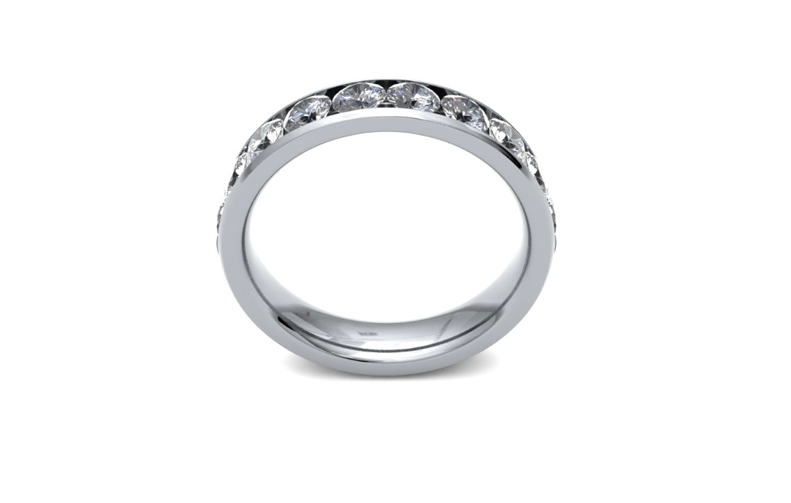 4.5mm Channel Set Diamond Wedding Ring