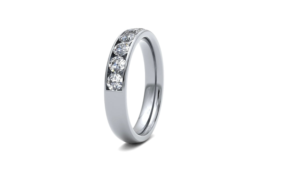 4mm Channel Set Diamond Wedding Ring