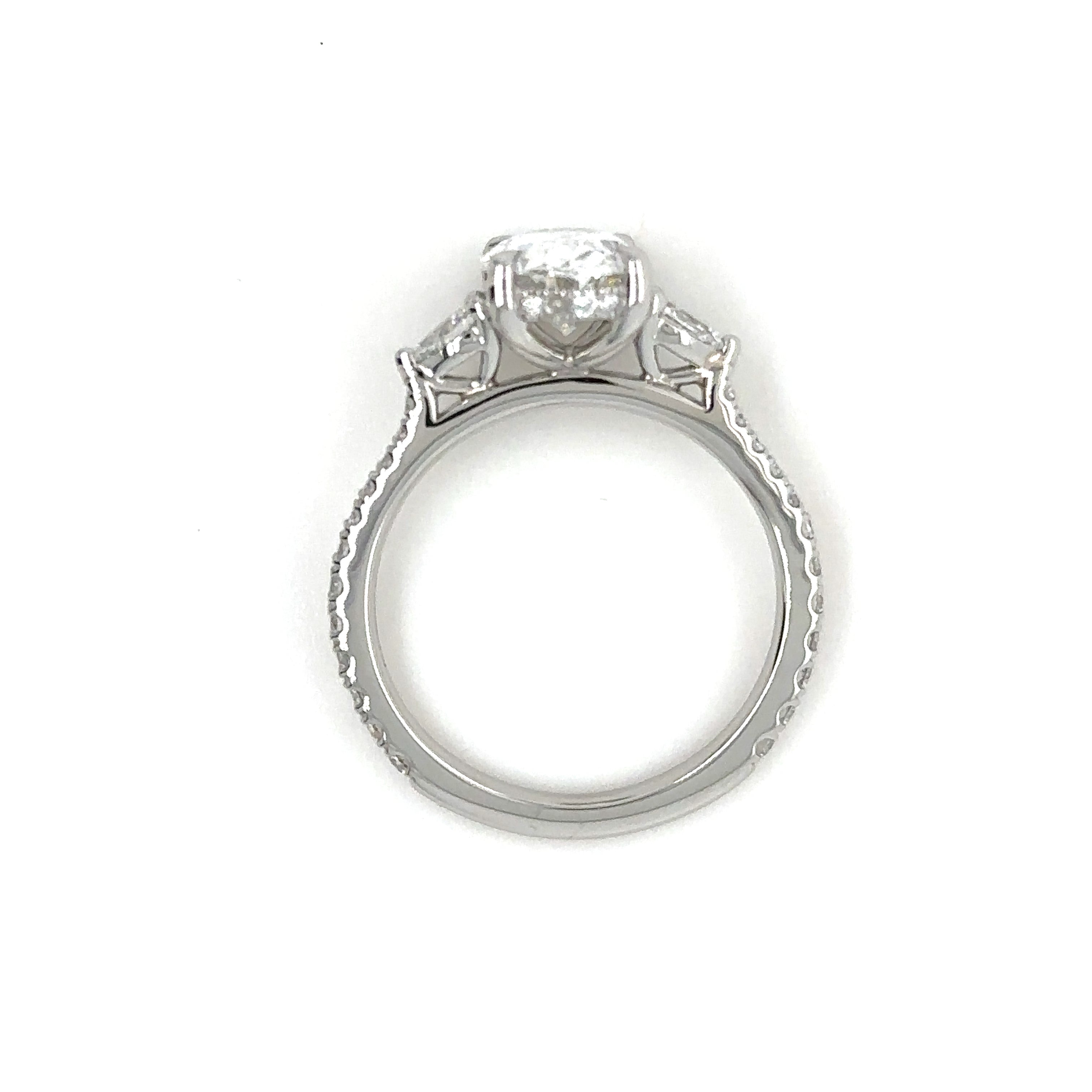 Pear Trilogy Pave Lowset Diamond Ring