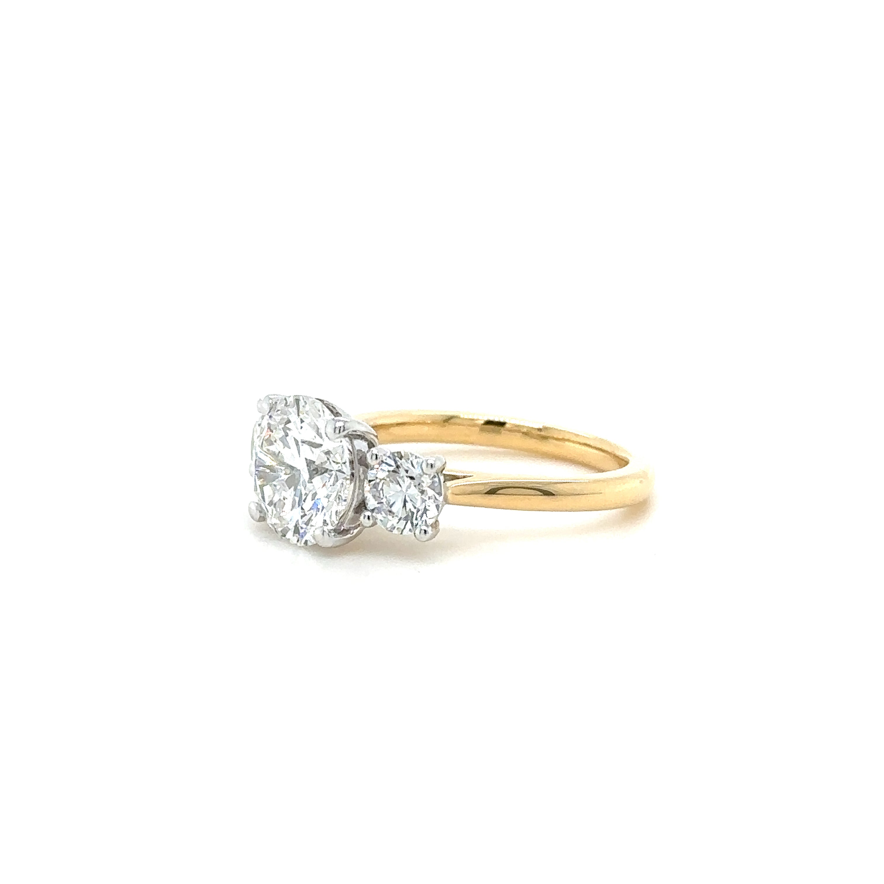 Round Trilogy Gallery Diamond Ring with UnderHalo