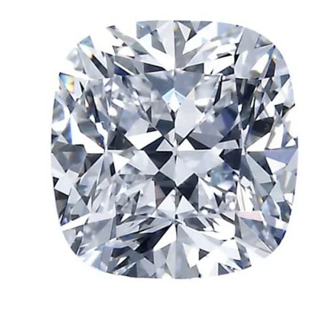 Picture of an Cushion Cut Diamond. Cushion Cut Diamond Sizing Chart 