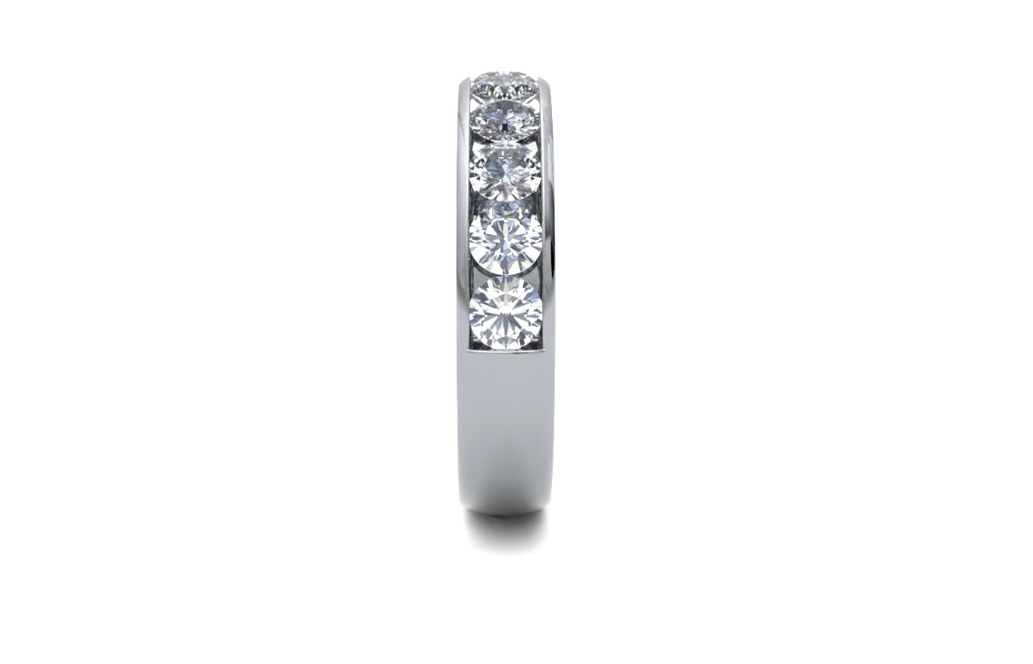 4.5mm Channel Set Diamond Wedding Ring