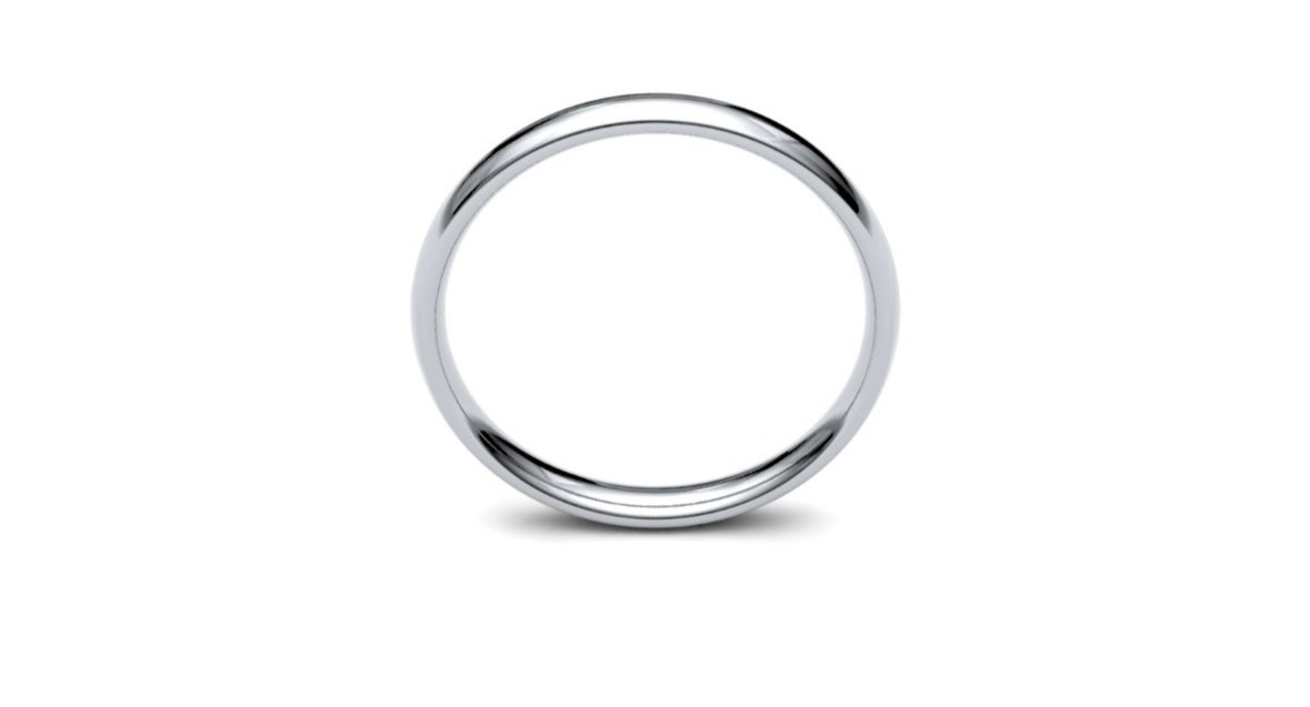 2.5mm Rounded Wedding Ring