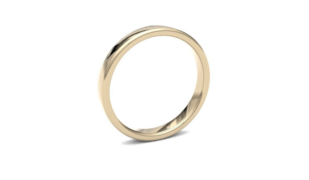 3mm Semi Rounded Wedding Ring