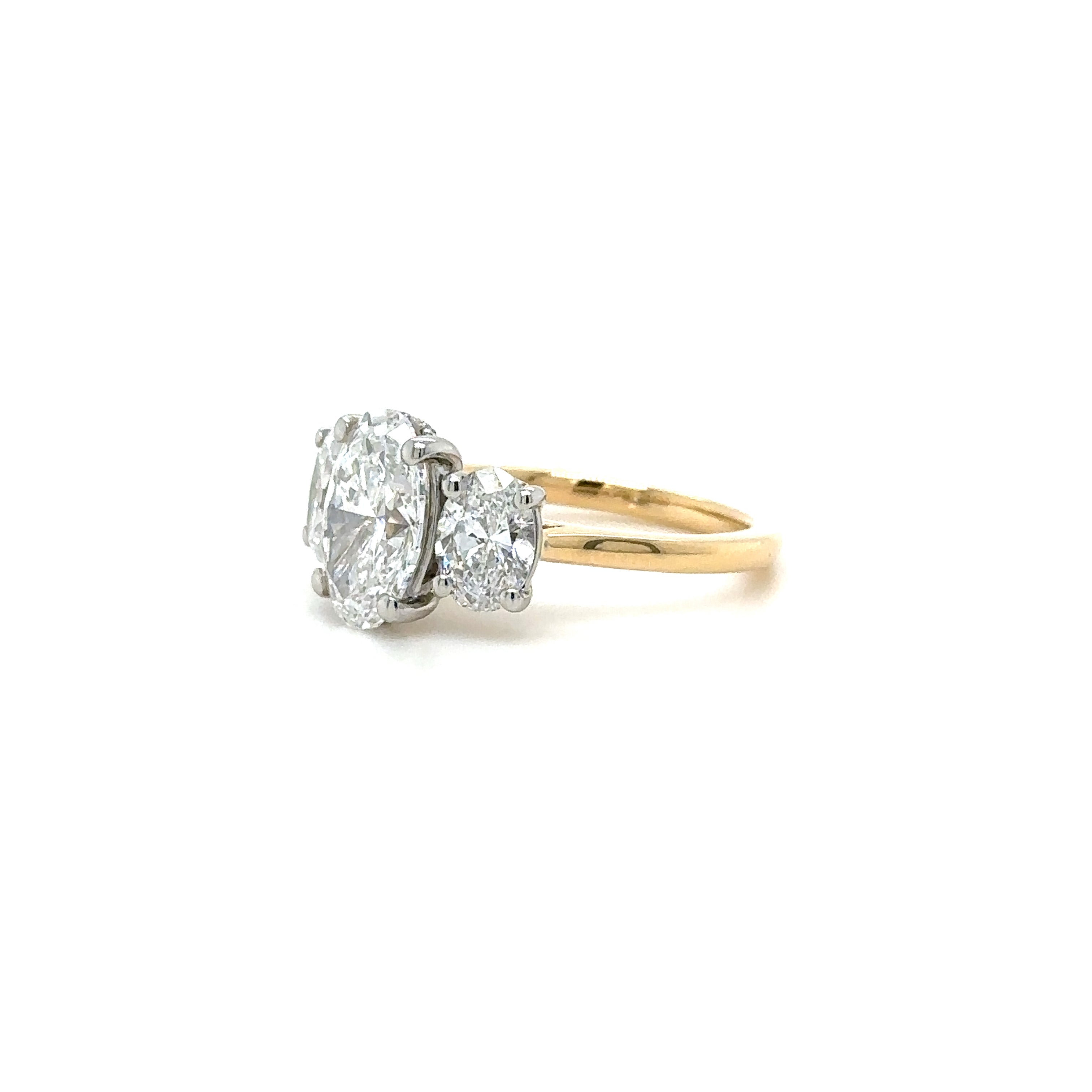 Oval Trilogy Gallery Diamond Ring with UnderHalo