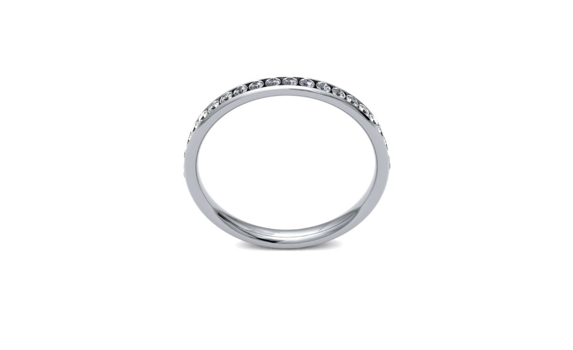 2.4mm Channel Set Diamond Wedding Ring