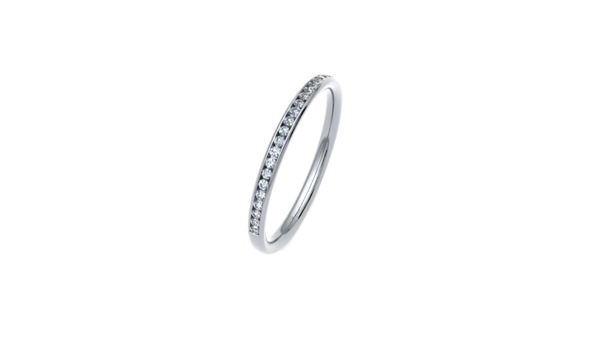 2mm Channel Set Diamond Wedding Ring