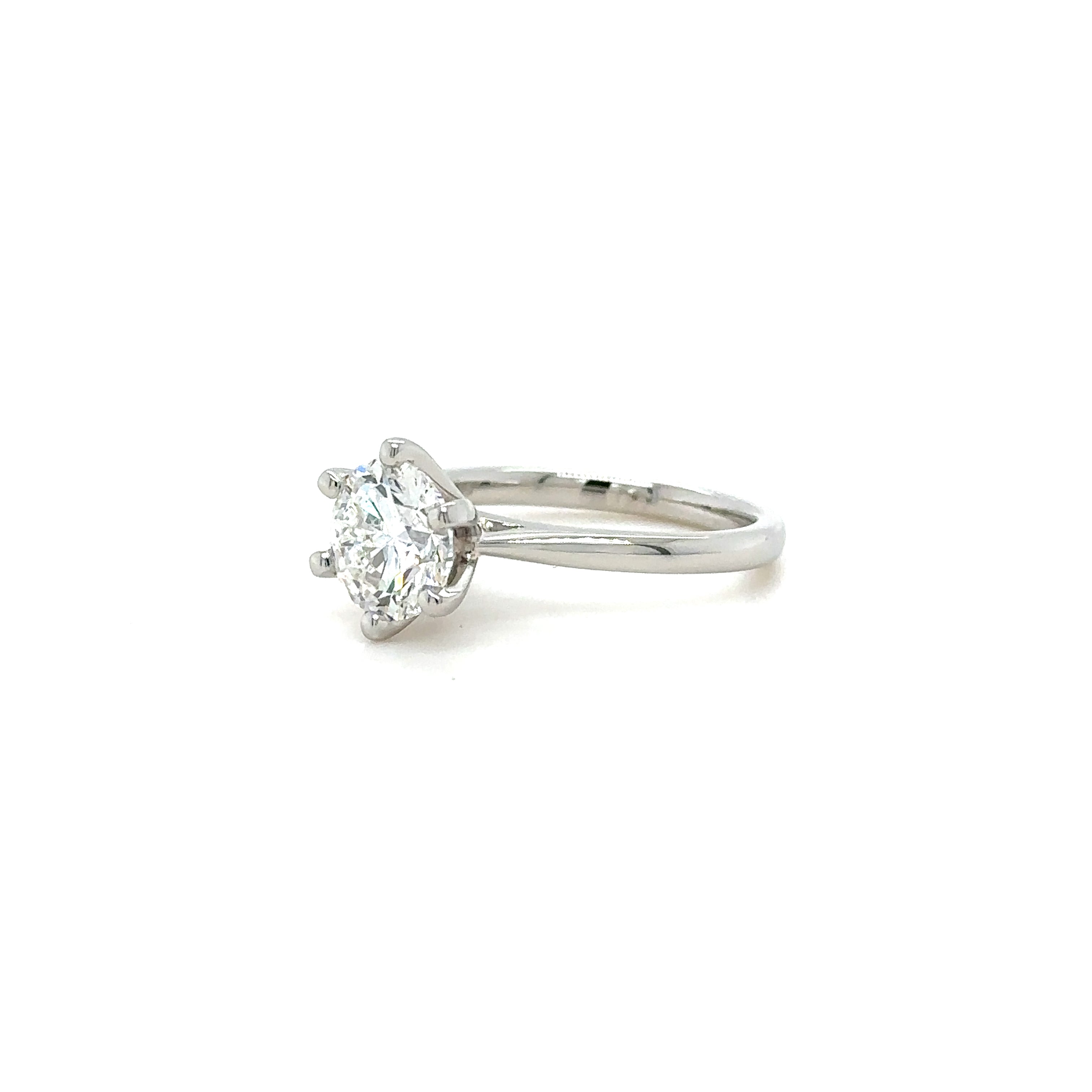 6 Crown Tapered Solitaire Gallery Diamond Ring